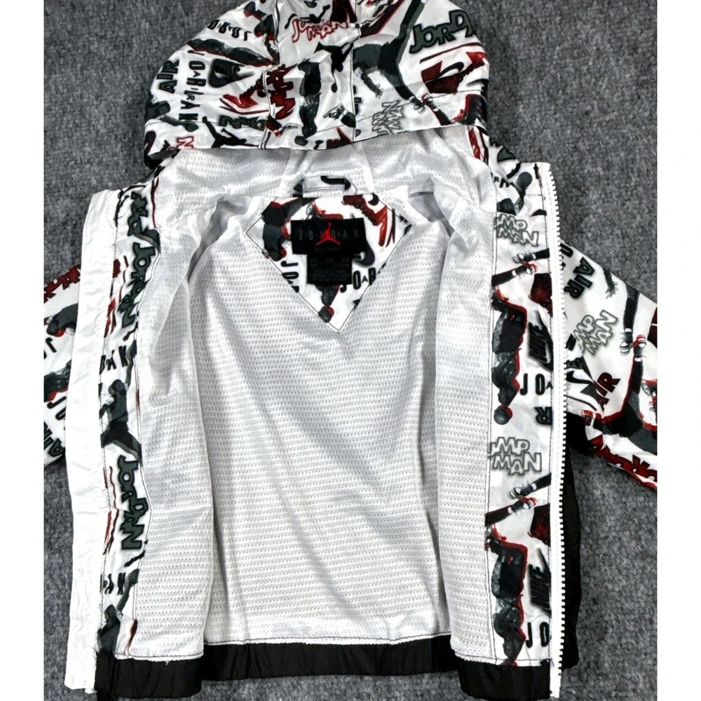 Jordan Jumpman Toddler 18 Month Windbreaker Jacket Black White Red NWT